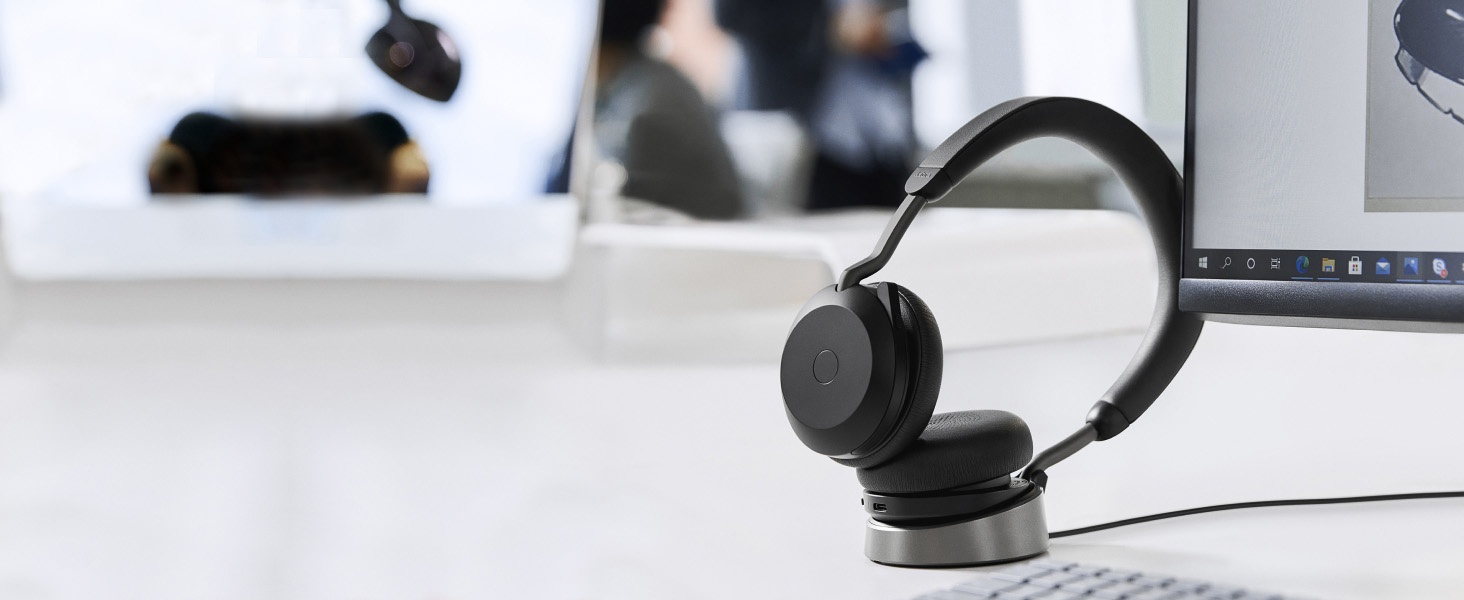 Evolve2 75 schnurloses Headset mit aktiver Geräuschunterdrückung. Integrierte Busylight. Bluetooth