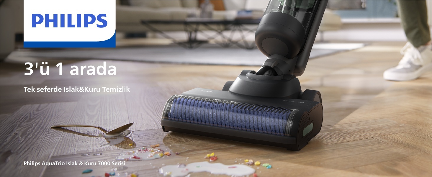 Philips AquaTrio 7000 ile tek seferde ıslak ve kuru zemin temizliği