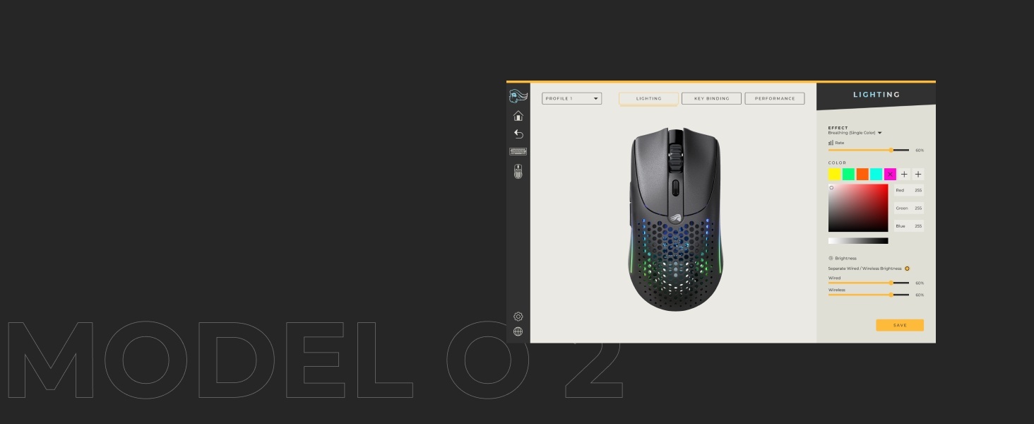Glorious Gaming Model O 2 Wireless Gaming Mouse - Hybrid 2.4GHz & Bluetooth Wireless, 68g Superlight