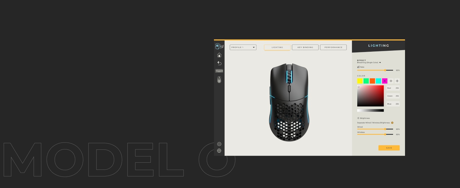 Glorious Gaming Model O Souris de jeu filaire - 67 g, design super léger en nid d’abeille, RGB