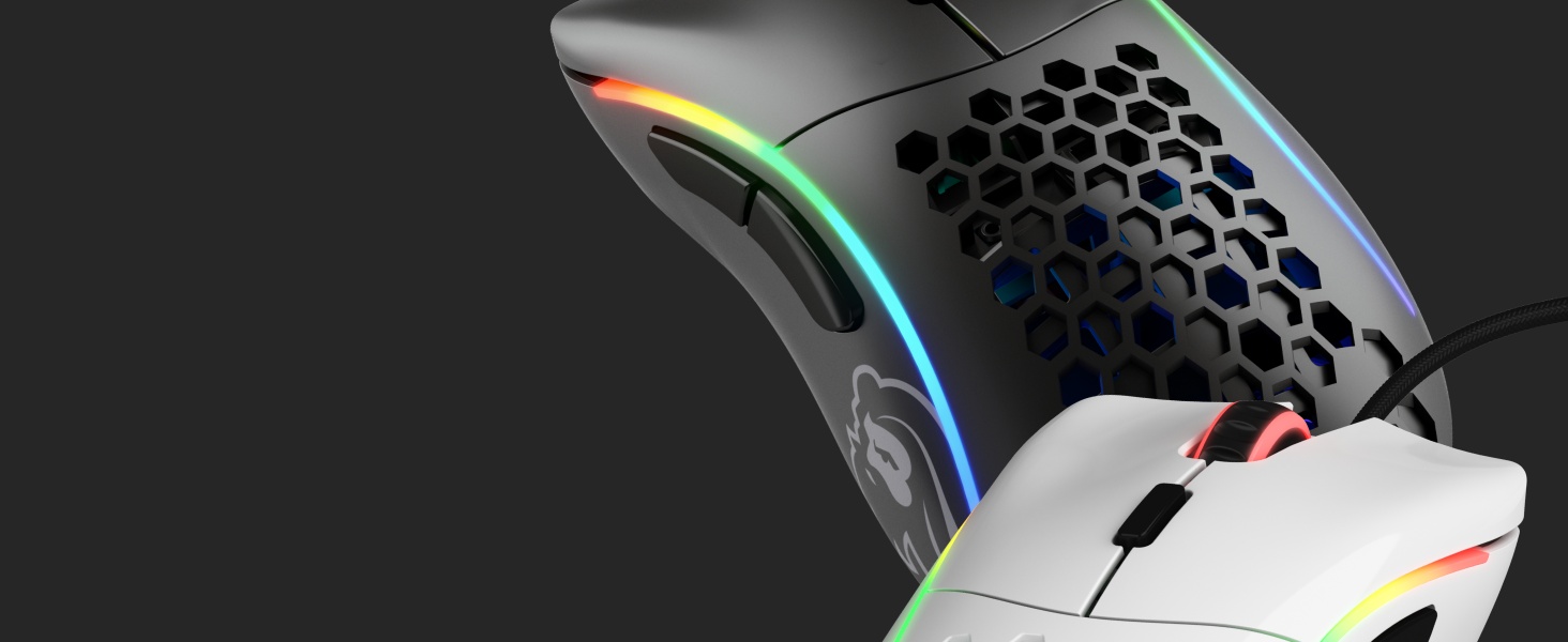 Glorious Gaming Model D Wired Gaming Mouse - 68g Superlight Honeycomb Design, RGB, Ergonomic, Pixart