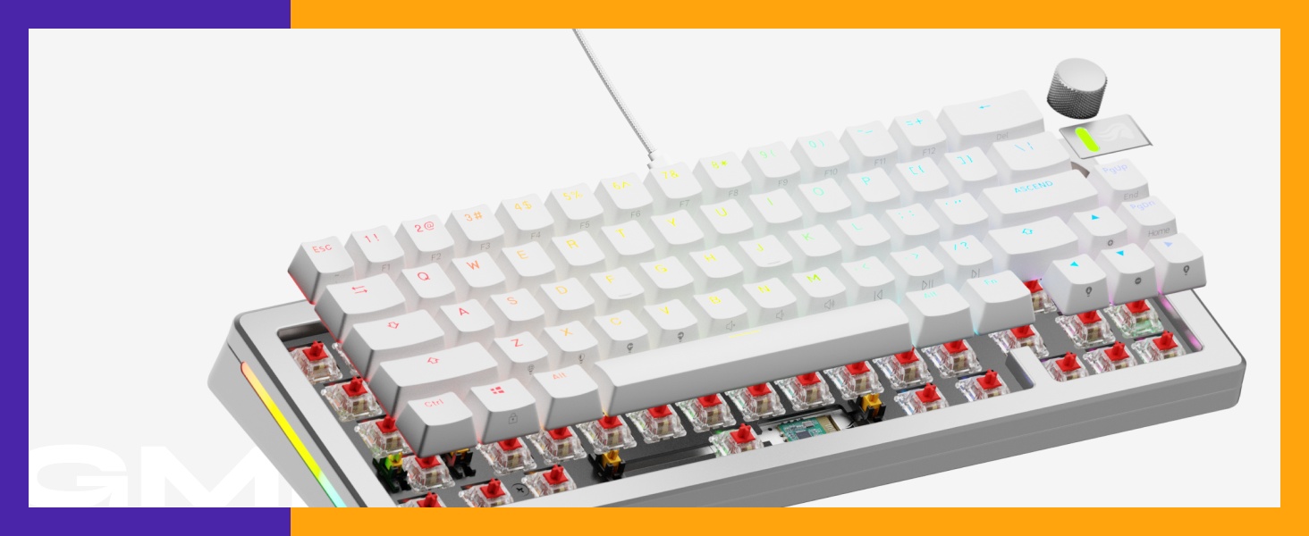 Glorious GMMK 3 Custom Mechanical Gaming Keyboard with Knob, pakkingsysteem, doubleshot PBT-keycaps