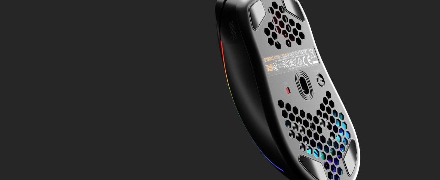 Glorious Gaming Model D Wired Gaming Mouse - 68g Superlight Honeycomb Design, RGB, Ergonomic, Pixart