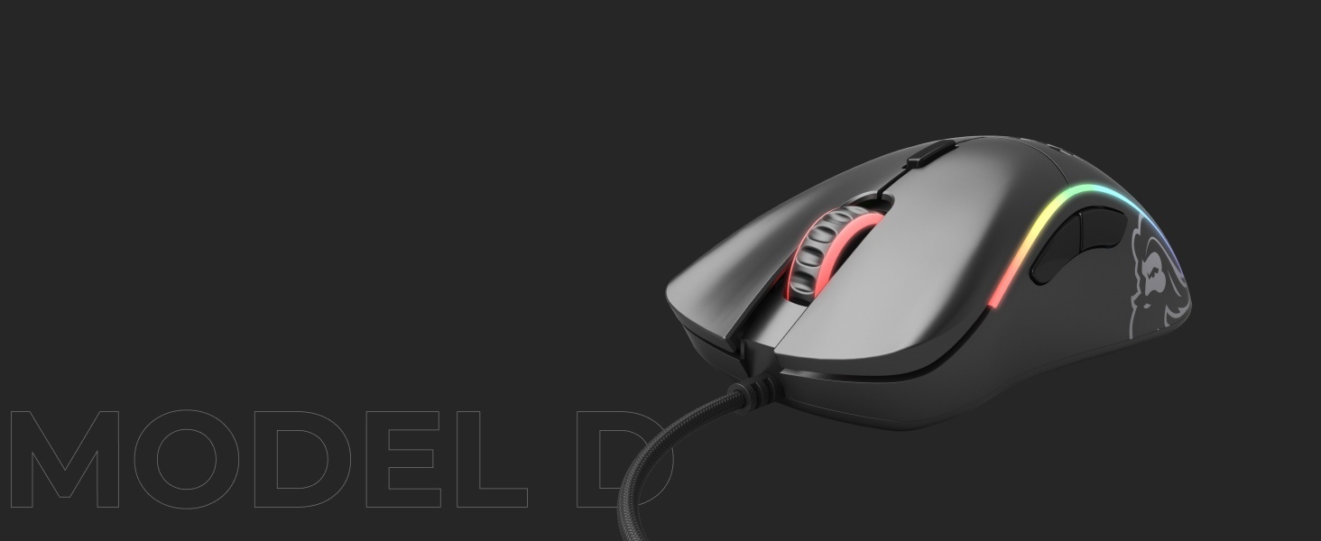 Glorious Gaming Model D Wired Gaming Mouse - 68g Superlight Honeycomb Design, RGB, Ergonomic, Pixart