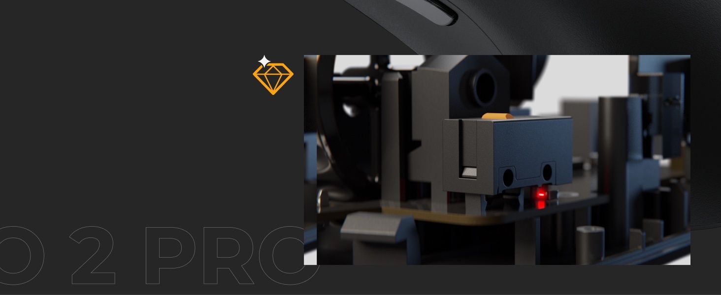 Glorious Gaming Model O 2 PRO Wireless Gaming Mouse - 2.4GHz draadloos 1ms vertraging, 100M klikken