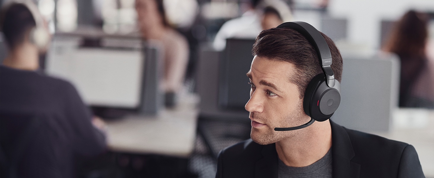 Evolve2 85 schnurloses Headset mit aktiver Geräuschunterdrückung. Integrierte Busylight. Bluetooth