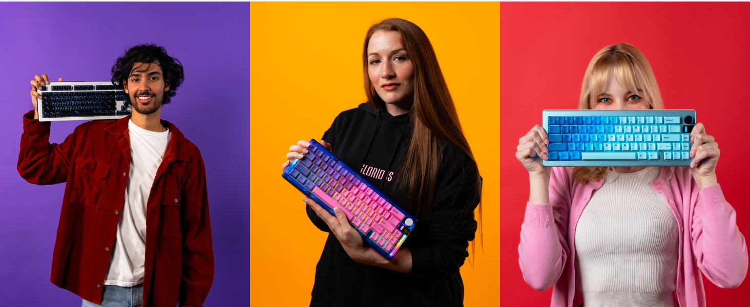 Glorious GMMK 3 Custom Mechanical Gaming Keyboard with Knob, pakkingsysteem, doubleshot PBT-keycaps