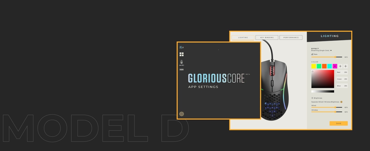 Glorious Gaming Model D Wired Gaming Mouse - 68g Superlight Honeycomb Design, RGB, Ergonomic, Pixart