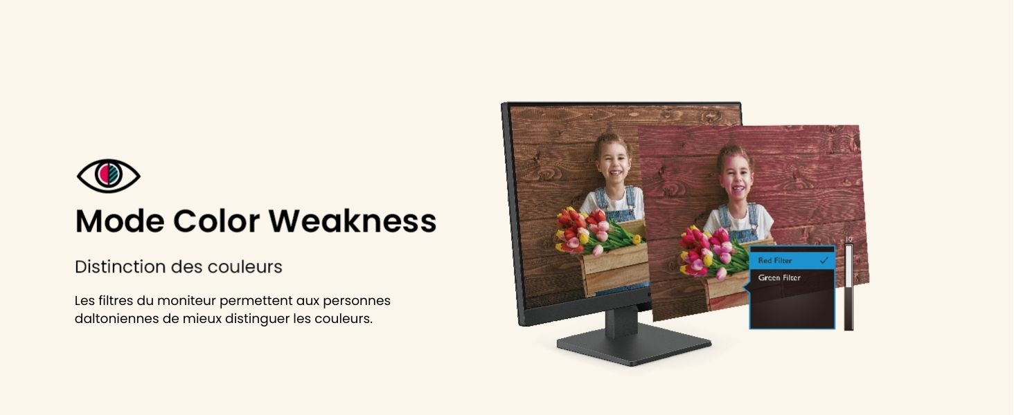 moniteur benq gw2490e technologie eye-care mode color weakness pour mieux distinguer les couleurs