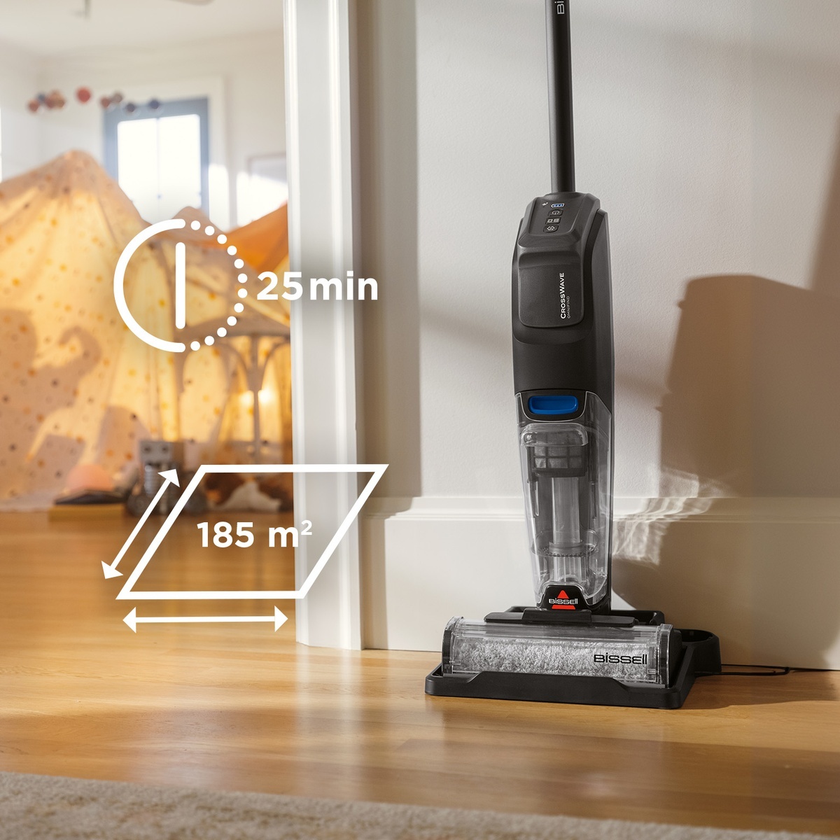 BISSELL CrossWave EdgeFind - Aspirapolvere E Lavapavimenti 2 In 1, Tecnologia ZeroGap Per Bordi, Potente Per Animali Domestici, Modello 4159N