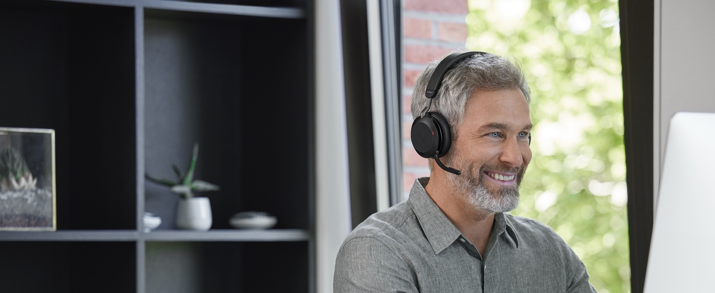 Evolve2 75 schnurloses Headset mit aktiver Geräuschunterdrückung. Integrierte Busylight. Bluetooth