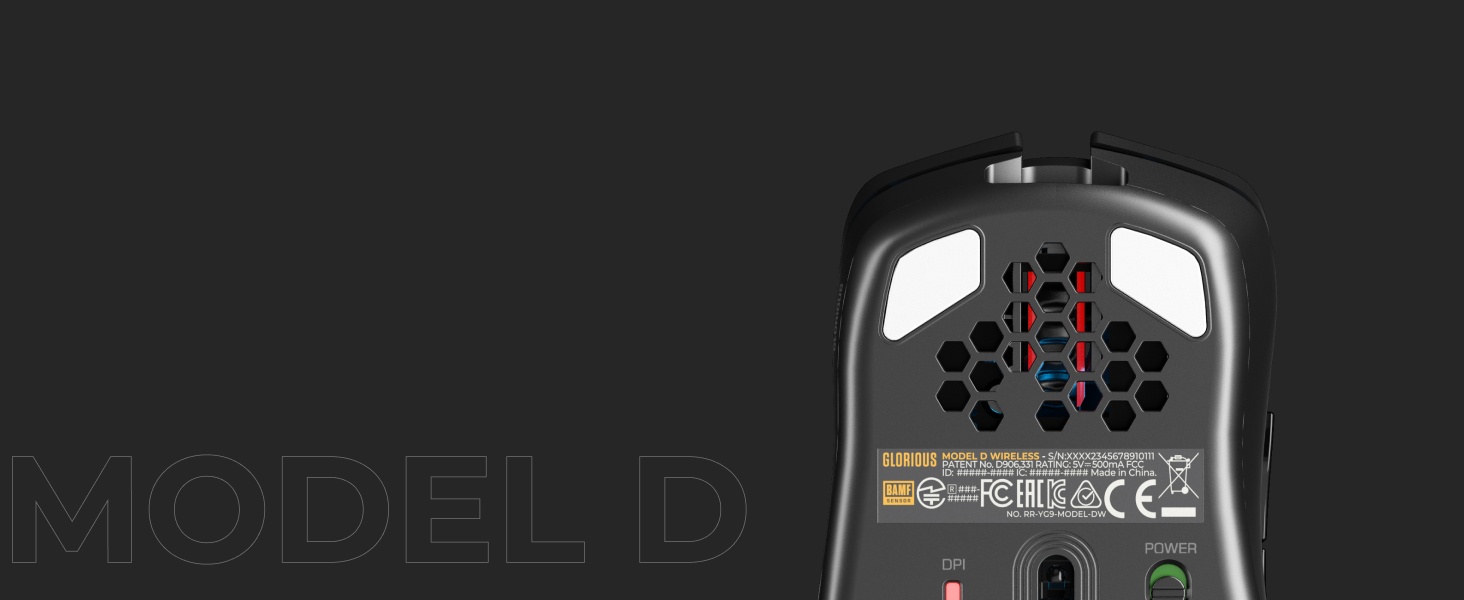 Glorious Gaming Model D Wireless Souris de jeu sans fil, Superlégère, 69 g, sans fil 2,4 GHz 