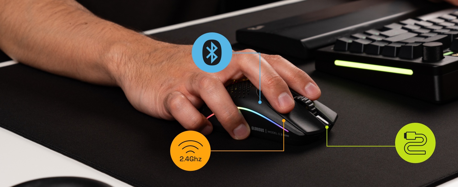 Glorious Model O 2 Mini gaming-muis, superlicht, 26K optische sensor, Motion Sync, 6 knoppen