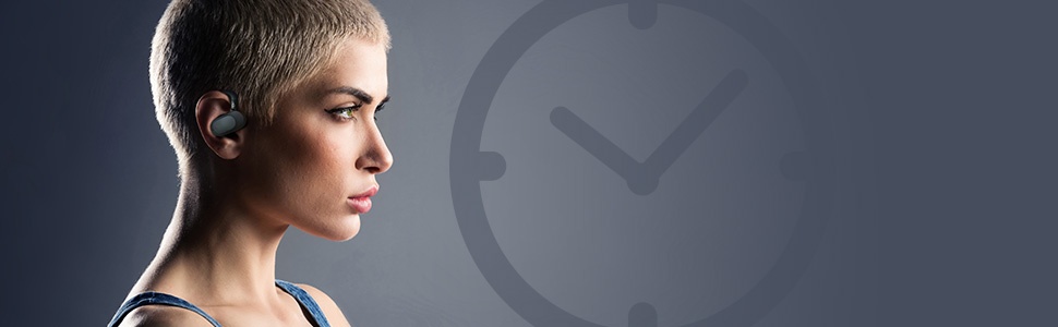 A profile view against a dark background with a clock icon, suggesting time-related or scheduling context.