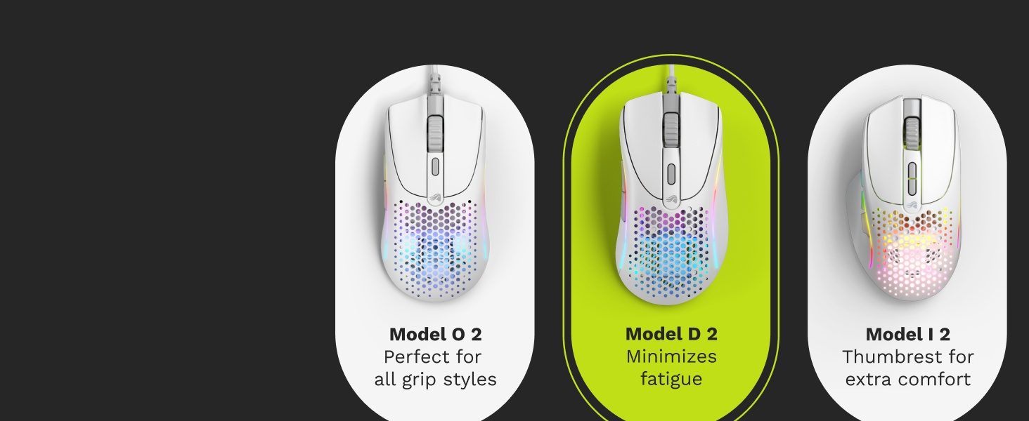 Glorious Gaming Model D 2 Wired Gaming Mouse - Superlight 58g, 26K Optical Sensor, 6 Buttons