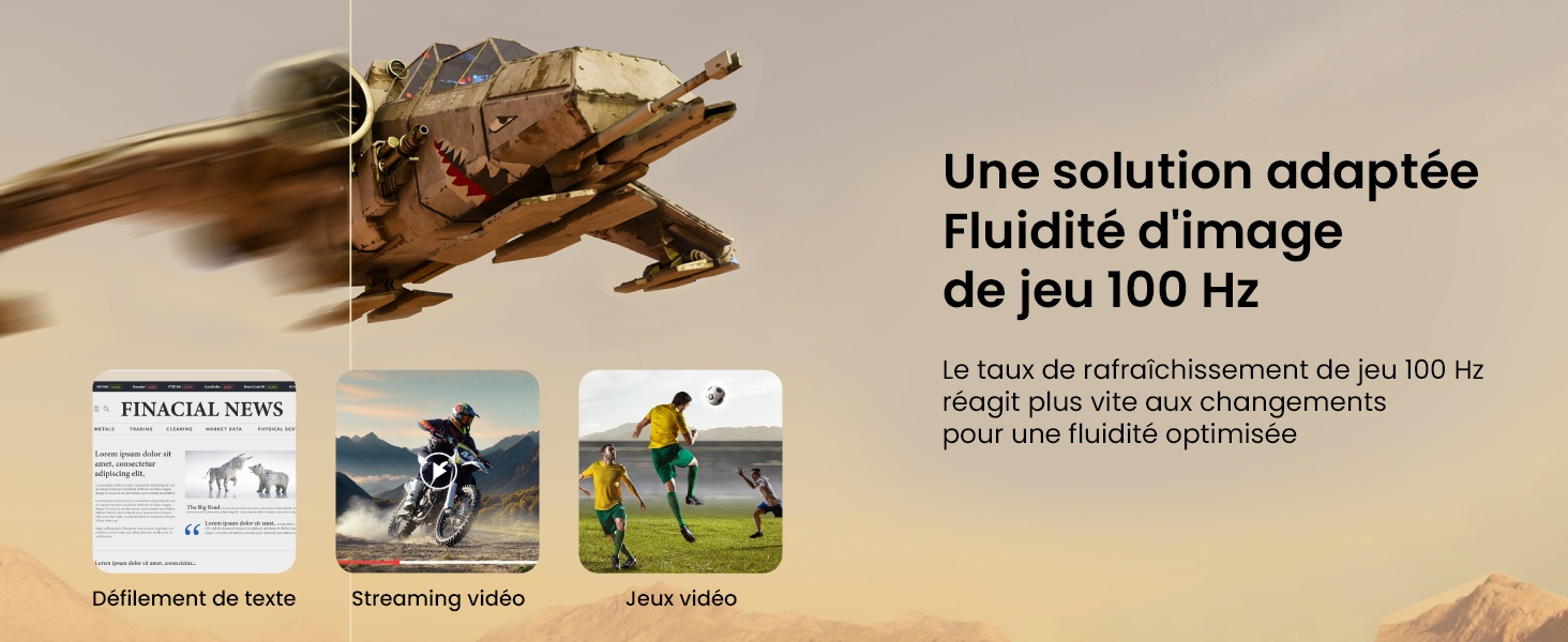 benq gw2490e taux de rafraîchissement 100 Hz réagit vite aux changements fluidité optimisée