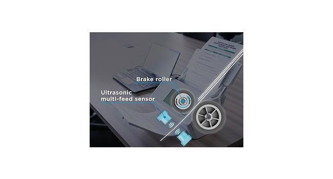 Technical diagram or interface showing blue and white elements, appears to be a digital screen or device interface layout.