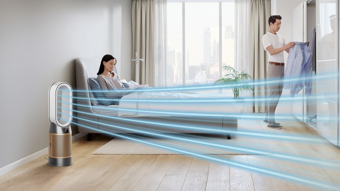 Dyson Purifier Hot + Cool HP09 Formald�hyde - Purificateur d'air, chauffage, ventilateur sans pale - blanc/or image 7 | Rakuten