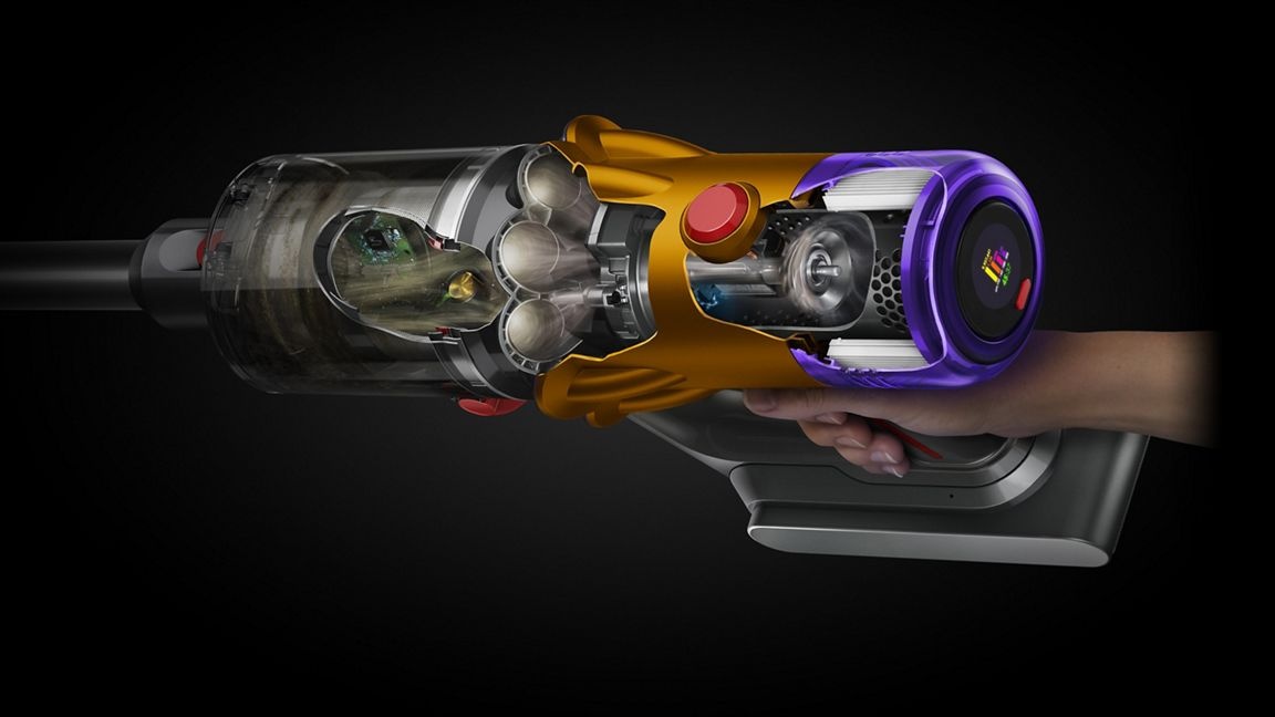 Dyson V12 Detect Slim Absolute - Aspirateur balai - jaune/nickel (448884-01) image 4 | Rakuten