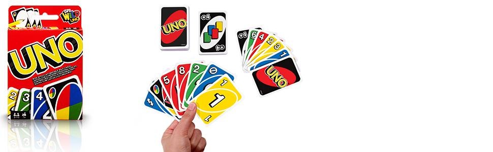 Mattel Games W2087 UNO kaartspel, geschikt voor 2 tot 10 spelers, speelduur ca. 15 minuten.