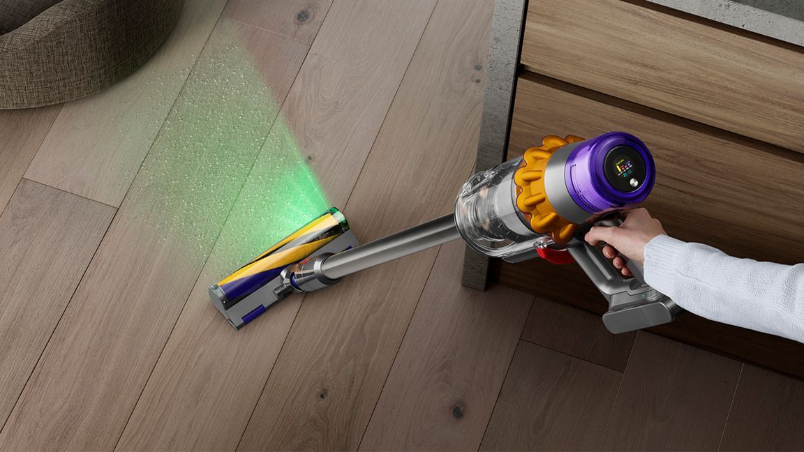 Dyson V15 Detect Absolute - Aspirateur balai jaune/nickel chargeur inclus image 5 | Rakuten