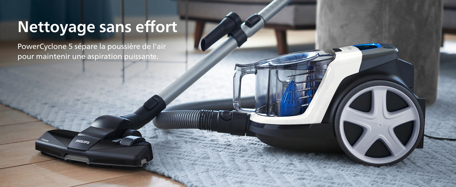 Nettoyage sans effort PowerCyclone 5 sépare la poussière de l'air pour maintenir une aspiration puissante.