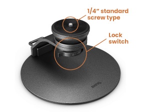 BenQ projector lock switch, universal 1/4 inch screw mount, stable projector setup