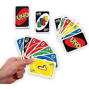 Mattel Games W2087 UNO kaartspel, geschikt voor 2 tot 10 spelers, speelduur ca. 15 minuten.